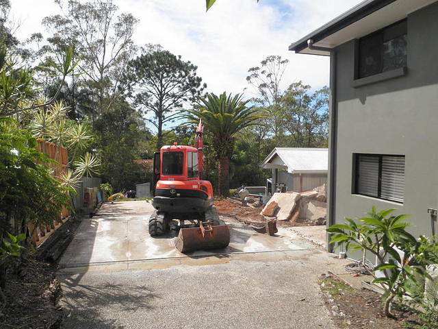 Carport removed concrete cut