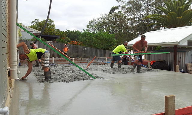 Pouring the concrete slab 1