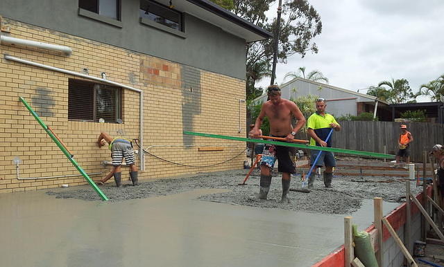 Pouring the concrete slab 2