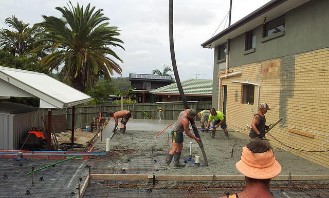 Pouring the concrete slab 5