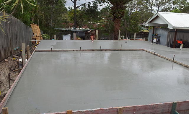 Pouring the concrete slab 7
