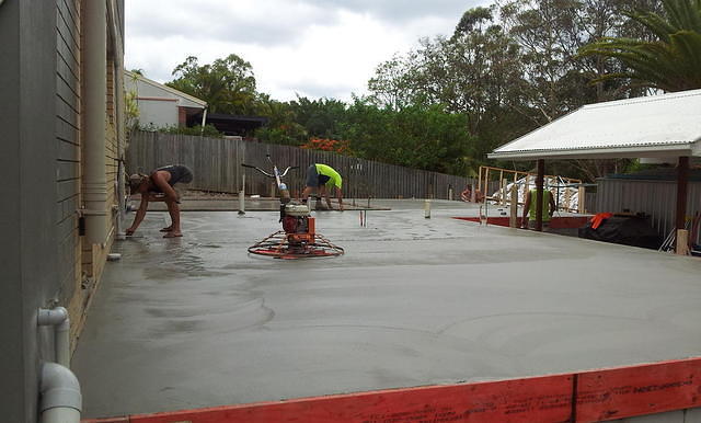 Pouring the concrete slab 8