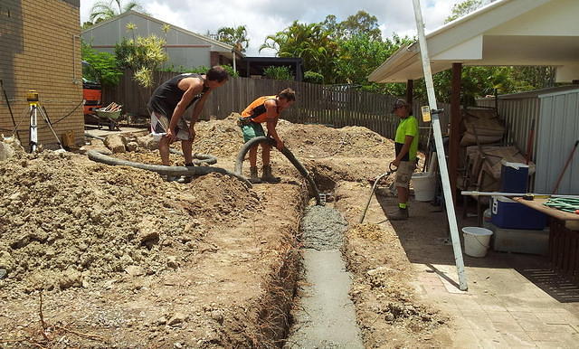 pouring footings